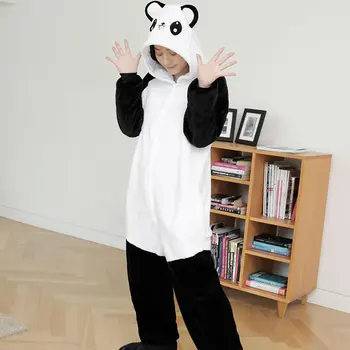 Berniukas, Mergaitė Pižama Vaikams Unisex pijamas Big Eye Panda Vaikas Animacinių filmų Gyvūnų Cosplay Pyjama Onesie Sleepwear Hoodie