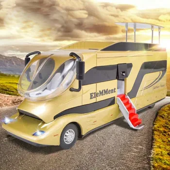 Big 2 In1 Atnaujinti Versija Lydinio AUTOBUSŲ Karavanas Auklės Karavanas poilsinių Transporto priemonių Atidaryti Durų, Laiptų Vaikų Žaislai lenktyninio Automobilio Modelis