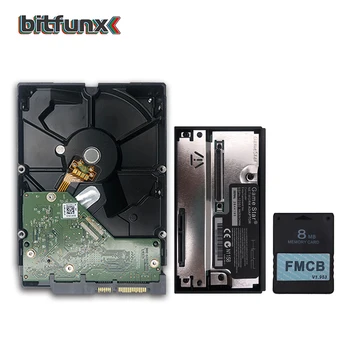 BitFunx GameStar SATA HDD adapteris+FMCB V1.953 Žaidimo Kortelė PS2 Playstation 2+SATA HDD kietas Diskas su Žaidimais