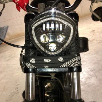 BJMOTO Juoda LED Motociklo priekinis žibintas 60W 12V Hi&Mažas IP68 Motociklo Žibintas Dėl Pergalės Kruizinių Cross Country 2007-2016