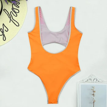 BLESSKISS Thong maudymosi kostiumėlį vientisi maudymosi Kostiumėliai Moterims 2020 M Sexy Neon Iškirpti Monokini Maudymosi Kostiumą Plaukimo Kostiumas Moterims Trikini