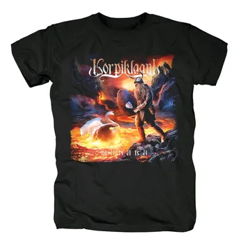 Bloodhoof Korpiklaani Folk Metalas vyrų top juoda T-Shirt vasarą Azijos Dydis