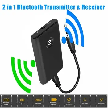 Bluetooth 5.0 2-in-1 Siųstuvas ir Imtuvas 3.5 mm TV Adapteris Įrenginį iš KOMPIUTERIO, Ausinės, Stereo Belaidis Kompiuterio telefonas Y0D1