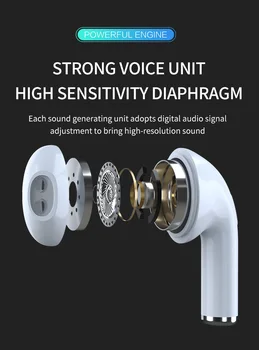 Bluetooth 5.0 Ausinės belaidės ausinės TWS In-ear ausinių mini Ausinės sporto, muzikos laisvų Rankų įranga su mikrofonu išmaniųjų telefonų