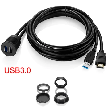 Bochara USB 2.0 USB 3.0+HDMI Suderinama ilgiklis Vyrų ir Moterų USB Flush Mount Skydelis prietaisų Skydelio Laidas Automobilį, Motociklą