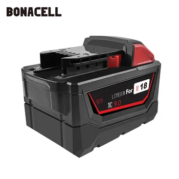 Bonacell 9000mAh 18V Priemonių Įkrovimo Bateriją Milwaukee M18 Baterija XC 48-11-1815 M18B2 M18B4 M18BX L70