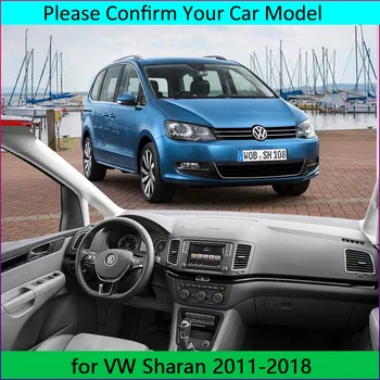 Brūkšnys Kilimėlis prietaisų Skydelio Dangtelį Dashmat Tinka VW Volkswagen Sharan 7N 2011~2018 automobilių Stilius Anti-sun Apsaugoti Kilimą Automobilių Trinkelėmis 2012 m. 2013 m.