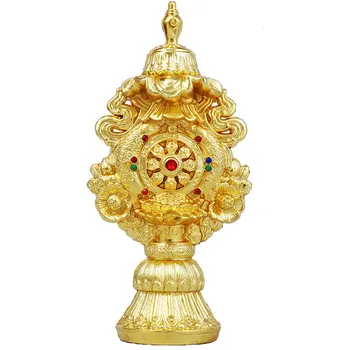 Budistų Prekių Fantastinis Auksą, Padengtą Tantros Aštuonių Laimingas Simbolių Šventykla Pilnas Laimės ir Išminties Dekoratyvinės Statulėlės