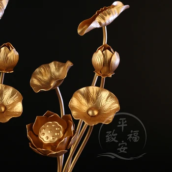 Budistų prekių gėlių vaza aukojimo laivo aliuminio lotus flower siūlo 5 kekės Šventykla gilding buda gėlių pora