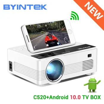 BYINTEK C520 Mini HD 150inch Namų Kino sistemos, Nešiojama LED Projektorius Beamer Telefono 1080P 3D 4K (Pasirinktinai 