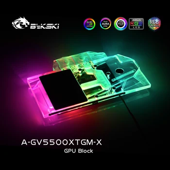 Bykski GPU Vandens Aušinimo Blokas Gigabyte RX5500XT ŽAIDIMŲ OC 8G, Kompiuterio Komponentų Šilumos Išsklaidymo, A-GV5500XTGM-X