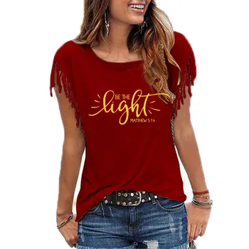 Būti Šviesos Mato 514 T-marškinėliai, Unisex Moterų Katalikų Krikščionių Tshirts Vasaros Grafinis Religinių Tees Viršūnės