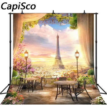 Capisco Twilight Eifelio Bokštas Paryžiuje Užuolaidų Peržiūrėti Platforma, Fotografija Tapetai Užsakymą Fotografijos Backdrops Fotostudija