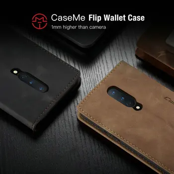 CaseMe Magnetinio Flip Case For Oneplus 7 Pro Odos Piniginės 
