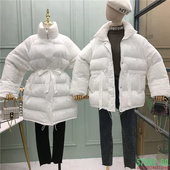 China Medvilnė Paminkštinimas Drabužius Moterų Žiemos Paltai Naujas Juosmens Šiltas Parko Paltai Žiemos Striukė Moterų Apsiaustai Su Diržo MY290