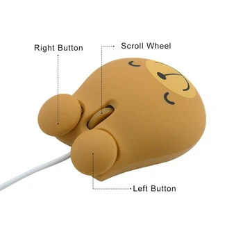 CHYI Mielas Gyvūnų Formos Ergonomiškas Laidinė Pelė 3D USB Optinės Nešiojamųjų Mini Kompiuterių Pelės Vaikams Dovanos Nešiojamojo kompiuterio Darbalaukį
