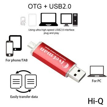 Civetman OTG USB Flash Drive 8GB 16GB 32GB 64GB USB 2.0 Flash Atminties Dual Mini Pen Ratai 128G Pendrives ir PC 
