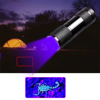 CLAITE U01 9 LED Violetinė Šviesa Daugiafunkcį Fotoblykstės UV LED Žibintuvėlis Fluorescencinį detektorių Pen AAA Nešiojamų Apšvietimas