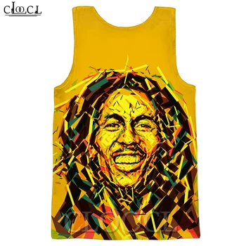 CLOOCL 2021 m. Vasarą Dainininkas Bobas Marley tankų 3D Spausdinimo Streetwear Vyrų Mados Rankovių Sporto Salė Bako Viršuje Vyrų, Moterų Drabužiai