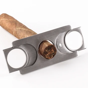 COHIBA Cigarų Pjovimo visiškai Naujas, Nerūdijančio Plieno Metalo Cigarų Pjovimo Giljotina Cigaro Žirklės Dovana Nešiojamų Rūkymo Reikmenys