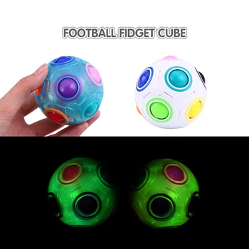 Creative Magic Cube Greitis Vaivorykštė Galvosūkiai Kamuolys Futbolo Švyti Tamsoje Mokymosi Žaislai Vaikams, Suaugusiems, Vaikams, Žaislai