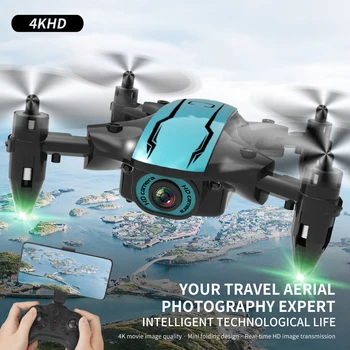 CS02 RC Mini Drone 4K HD Kamera aerofotografija WIFI FPV Aukštis Paspaudę Sulankstomas Kietas Atrodo Patvarus Quadcopter Žaislai Dovana