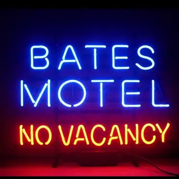 Custom Bates Motel Mistikas Stiklo Neoninės Šviesos Ženklas, Alaus Baras