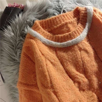 Cyanlee Megzti Megztinis Džemperis Moterims Rudens Žiemos Long Sleeve Top Golfo Moterų Megztinis Ponios match Megztinis Džemperis