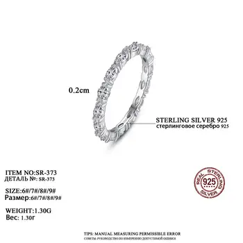 CZCITY Nauja 925 Sterlingas Sidabro Piršto Sužadėtuvių Žiedai Moterų Bridals Vestuvių Asfaltuotas CZ Amžinybės Anillos Bauda Papuošalai Dovanos SR0373
