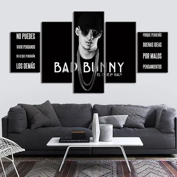 Dainininkas Blogas Bunny 5 Skydelis Portretas Paveikslėlį Kambarį Namų Dekoro Sienos Menas Spausdinti Plakatų Ir grafikos Paveikslai Tapyba