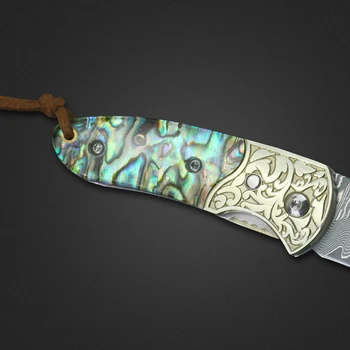 Damasko plieno lankstymo peilis lauko sulankstomas peilis stovyklavimo peilis medžioklės nešiojamas kišenėje peilis srityje išgyvenimo peilis