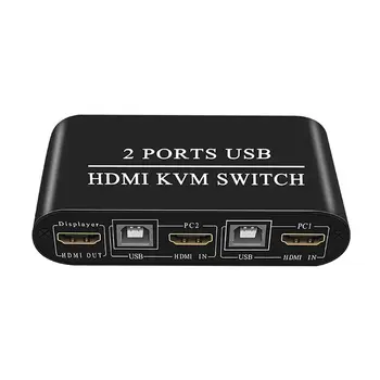 Daugiafunkcinis 4K High Definition HDMI suderinamus KVM Jungiklis 2-Port USB Vadovas Switcher Dėžutės, Klaviatūros, Pelės Splitter E8BA