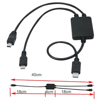 Daugiafunkcis USB 2 in 1, USB Kabelis, Mikro USB ir Mini USB Vyrų ir C Tipo Male Adapter C Tipo USB OTG Duomenų Įkrovimo Splitter Cable