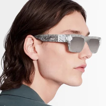 Derliaus Marbling Moterų Negabaritinių akiniai nuo saulės Aikštėje Veidrodis, Atspindintis Saulės Akiniai Vyrų Prabanga Moterų Mados Garsaus Akiniai 2020 m.