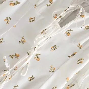 Derliaus Spausdinimo Gėlių Suknelė Moterims Rudenį 2020 Aikštėje Apykaklės Aukštos Juosmens Tvarstis Blyksnius Manžetai Vestido Prancūzijos Šviesą Elegantiškas Midi Rūbeliai