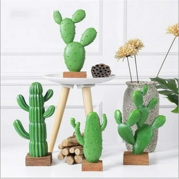 Derva Cactus Modelio Vazonas Šiaurės Modeliavimas Žaliųjų Augalų Miniatiūrinės Figūrėlės Sodo Lango Namų Kabineto Stalo Apdailos Amatų
