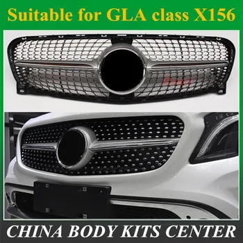 Diamond grotelės tinka M-Benz GLA Klasės X156 Grotelės GLA180 200 250 GLA45-16 ABS X156 radiatorių akių be centrinio logotipas