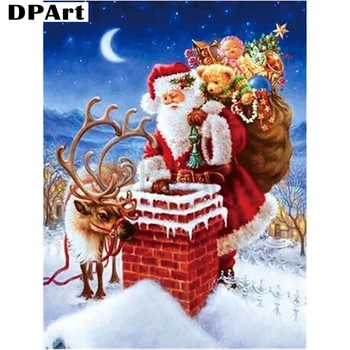 Diamond Tapybos 5D kvadratiniu/Apvalus Gręžimo Santa Claus ir Kalėdų Daimond Siuvinėjimas, Tapyba Kryželiu Mozaikos Vaizdą M1082