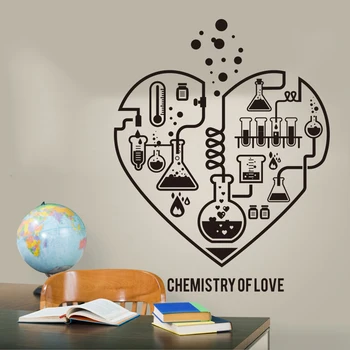 Didelės Chemijos Mokslo Abstrakčiai Širdies Sienos Lipdukas Laboratorija Klasėje Geek Chemijos Mokslo Valentino Siena Lipdukas LW318