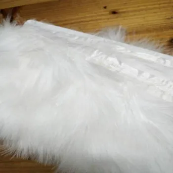 Didmeninė 10 metrų balta/juoda Turkija pūkas plunksnų juostelė 8-9cm/3-4 cm
