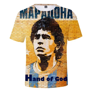 Dievo ranka Gedi Diego Armando Maradona T shirts Vasaros Orui vyriški marškinėliai Topai & Tees 3D Harajuku Vaikai Negabaritinių Marškinėlius