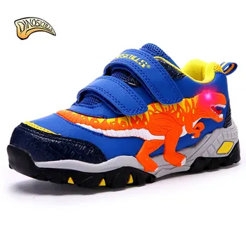 Dinoskulls berniukai sportbačiai vaikams, sporto veikia žėrintis batai led Kvėpuojantis bateliai tenso infantil mados ir laisvalaikio bateliai, dydis 27-34