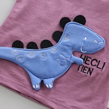 Dinozaurų Kūdikių Berniukų Drabužius trumpomis Rankovėmis Spausdinti marškinėliai+Animacinių filmų Šortai Vaikams Laisvalaikio Apranga Vaikams, Drabužiai Rinkinių 12