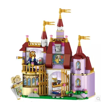 Disney Mielas Žaislai Grožio Ir Žvėrys Princesė Belle ' S Enchanted Pilies Statyba Blokai Žaislai-Geriausia Dovana Vaikų