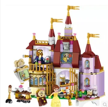 Disney Mielas Žaislai Grožio Ir Žvėrys Princesė Belle ' S Enchanted Pilies Statyba Blokai Žaislai-Geriausia Dovana Vaikų