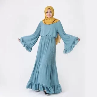 Dizaineris Musulmonų moterys pynimas plisuotos šifono mados suknelės(nr. hijab)