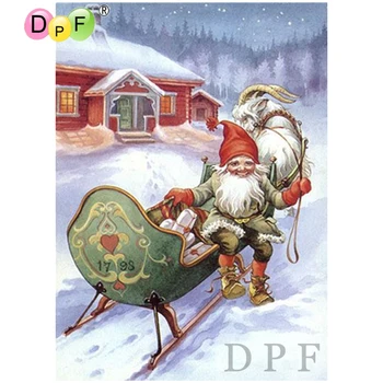 DPF diamond siuvinėjimo Santa Claus diamond tapybos kryželiu amatų diamond mozaikos rinkinys, visiškai kalnų krištolas namų dekoro raštas