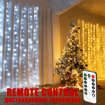 Dropship 3x3 Kalėdinė Girlianda LED String Žibintai su Nuotolinio Užuolaidoms/Miegamojo Puošmena Pasakų Žibintai Šviesos Atostogų Žiburiai