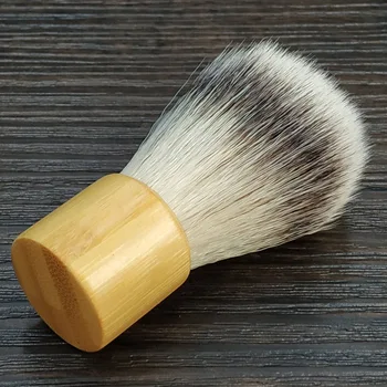 Dscosmetic mini Sintetinių plaukų Skutimosi Šepetėlis bambuko rankena vyrams kelionės Nešiojamų barzdos Skutimosi Šepetėliai Kirpykla įrankiai
