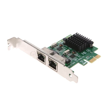Dual-Port Lizdas PCI-E X1 RJ45 Sąsajos Gigabit Ethernet Tinklo plokštė 10/100/1000Mbps Norma Intel 82575 Adapteris